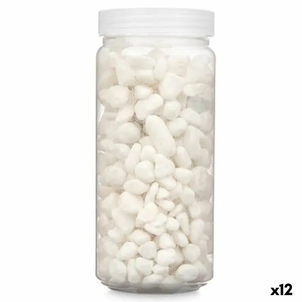 Koristeelliset kivet Gift Decor Valkoinen 8 - 15 mm 700 g 6,2 x 15,3 x 6,2 cm 6,5 x 15,8 x 6,5 cm (12 osaa)
