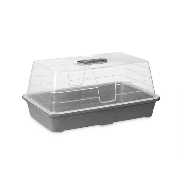 Kasvihuone Ibergarden Harmaa Läpinäkyvä Muovinen 38,4 x 17,5 x 24,7 cm 38,4 x 18 x 24 cm (8 osaa)
