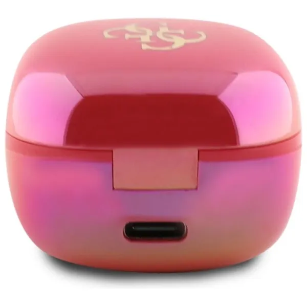 Guess 4G Printed Logo - Bluetooth TWS Headphones + Charging Case (Fuchsia)