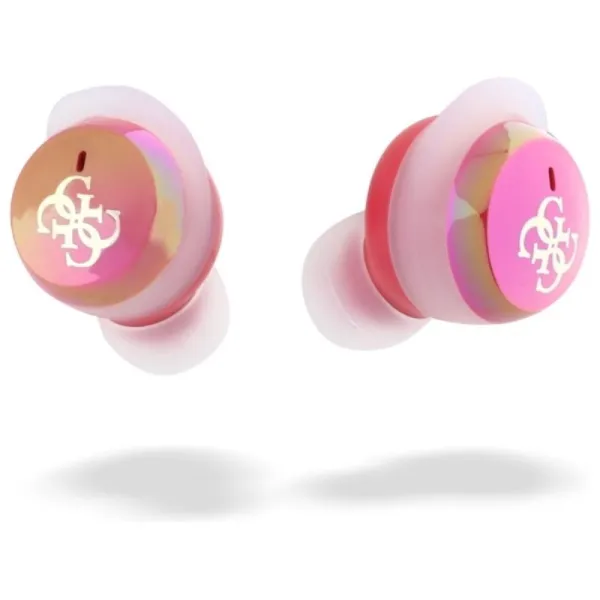 Guess 4G Printed Logo - Bluetooth TWS Headphones + Charging Case (Fuchsia)