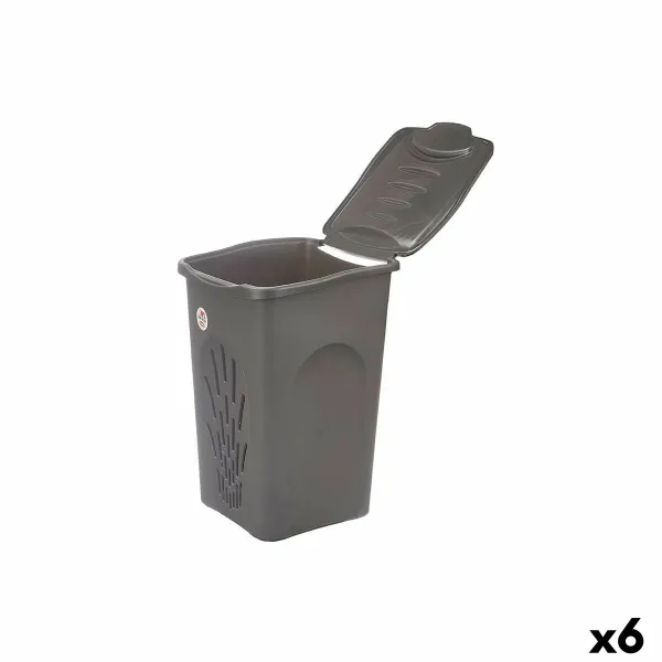 Veļas grozs Stefanplast Antracīts Plastmasa 50 L 37 x 56 x 39 cm 37 x 56 x 38,5 cm (6 gb.)
