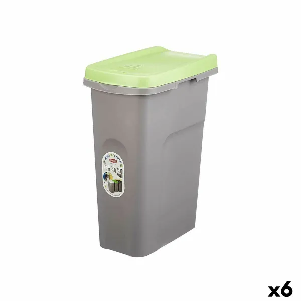 Atkritumu tvertne Stefanplast Zaļš Pelēks Plastmasa 25 L (6 gb.)