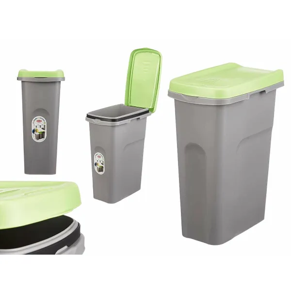 Atkritumu tvertne Stefanplast Zaļš Pelēks Plastmasa 25 L (6 gb.)