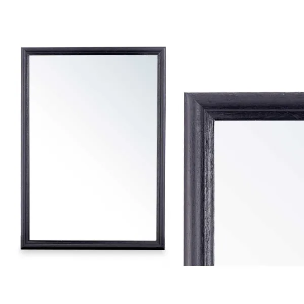 Wall mirror Gift Decor Black 50 x 70 x 2,5 cm 50 x 70 x 50 cm Vintage Wood Rectangular
