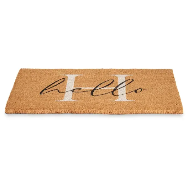 Дверной Коврик Gift Decor Hello Белый Чёрный Натуральный PVC 100 % PVC Кокосовое волокно 60 x 1 x 40 cm (10 штук) (12 штук)