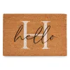 Durų kilimėlis Gift Decor Hello Balta Juoda Natūralus PVC 100 % PVC Kokoso pluoštas 60 x 1 x 40 cm (10 vnt.) (12 vnt.)