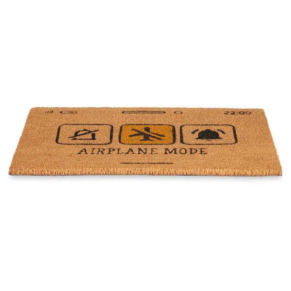 Durų kilimėlis Gift Decor Airplane Mode Geltona Juoda Natūralus PVC Kokoso pluoštas 60 x 1 x 40 cm (12 vnt.)