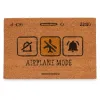 Doormat Gift Decor Airplane Mode Yellow Black Natural PVC Coconut Fibre 60 x 1 x 40 cm (12 Units)