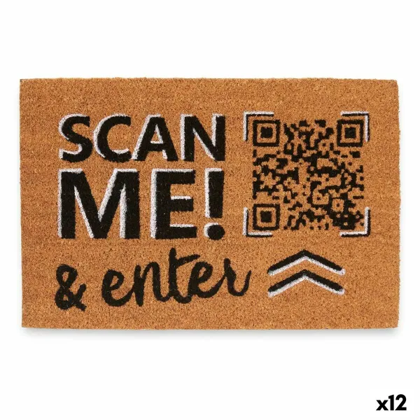 Дверной Коврик Gift Decor Scan Me! Жёлтый Синий Белый Красный Натуральный PVC Кокосовое волокно 60 x 1 x 40 cm (12 штук)