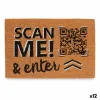 Durų kilimėlis Gift Decor Scan Me! Geltona Mėlyna Balta Raudona Natūralus PVC Kokoso pluoštas 60 x 1 x 40 cm (12 vnt.)