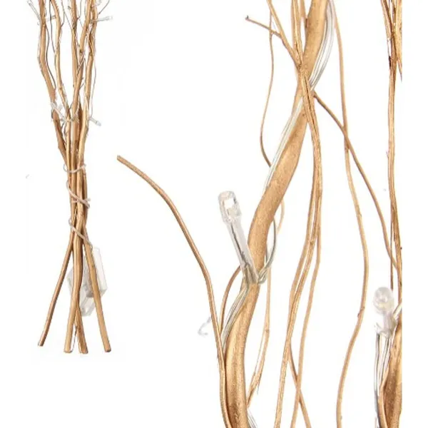 корсажи Gift Decor Позолоченный Деревянный 20 x 90 x 6 cm LED Свет (12 штук)