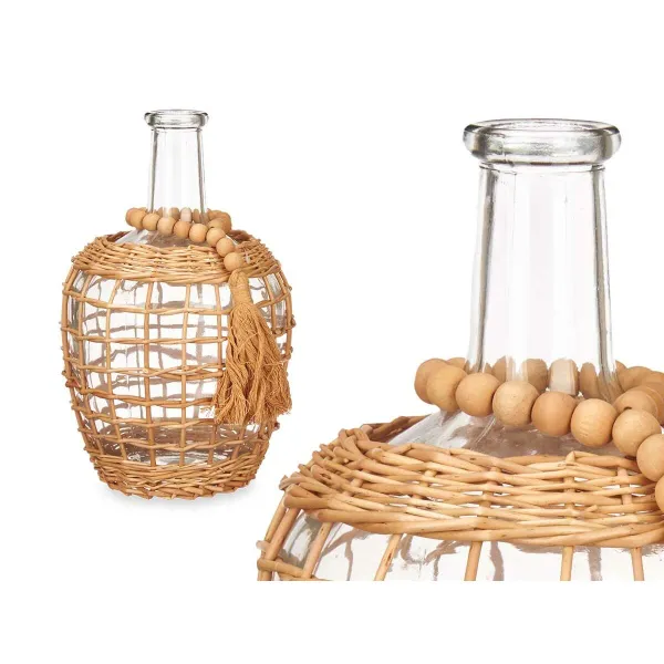 Dekoratīvais grafīns Gift Decor Brūns Caurspīdīgs Koks Stikls 20 x 30 x 20 cm 5,5 x 30 x 5,5 cm 20 x 30,5 x 20 cm (4 gb.)