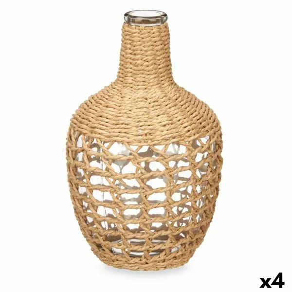 Dekoratyvinis grafinas Gift Decor Ruda Skaidrus Medžio Stiklas 17 x 31 x 17 cm 20 x 31 x 20 cm 5,5 x 30 x 5,5 cm (4 vnt.)