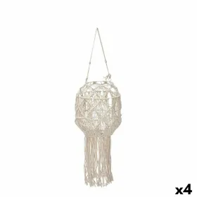 Фонарь Gift Decor Белый Хлопок Стеклянный макраме 24 x 90 x 24 cm (4 штук)