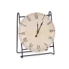 Table clock Gift Decor Black Wood (6 Units)