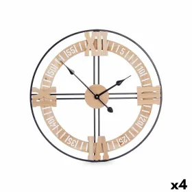 Seinäkello Gift Decor Musta Puu Metalli Puu MDF 60 x 60 x 5 cm (4 osaa)