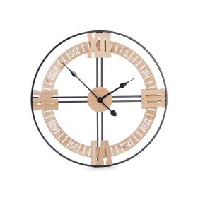 Sienas pulkstenis Gift Decor Melns Koks Metāls Koks MDF 60 x 60 x 5 cm (4 gb.)