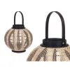 Фонарь Gift Decor Melns Bēšs Koks Drāna Stikls Фонарь 30 x 30 x 30 cm Ar rokturi (2 gb.)
