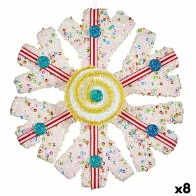 Joulukuusenpallo Krist+ Valkoinen Punainen Lumihiutaleet 17 x 6 x 17 cm (8 osaa)