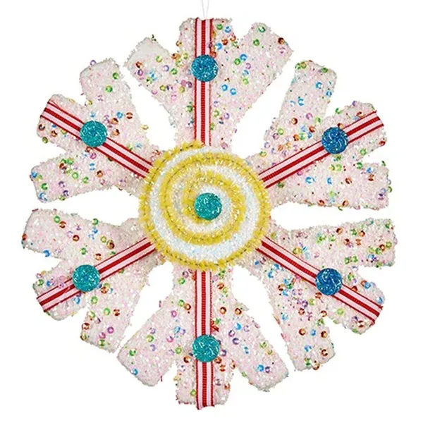 Ziemassvētku Nieciņš Krist+ Balts Sarkans Sniegpārslas 17 x 6 x 17 cm (8 gb.)