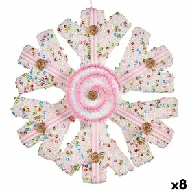Новогоднее украшение Krist+ Белый Розовый Снежинки 17 x 6 x 17 cm (8 штук)