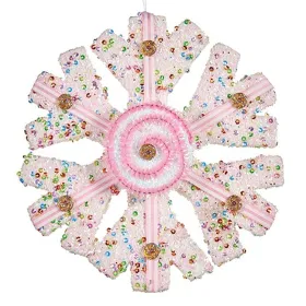 Новогоднее украшение Krist+ Белый Розовый Снежинки 17 x 6 x 17 cm (8 штук)