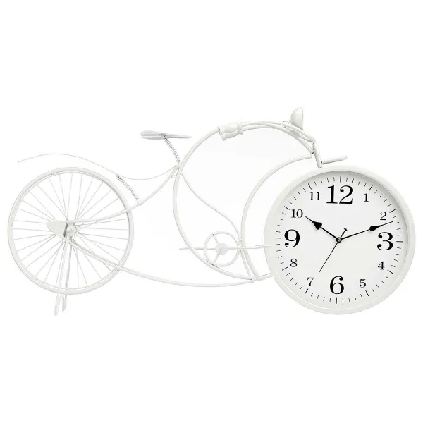 Table clock Gift Decor White Bicycle