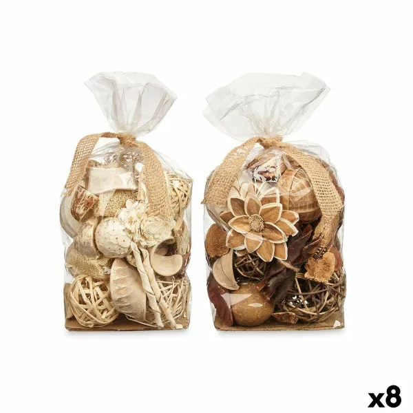 Koristeellinen potpourri Gift Decor Valkoinen Ruskea 19 x 40 x 14 cm (8 osaa)