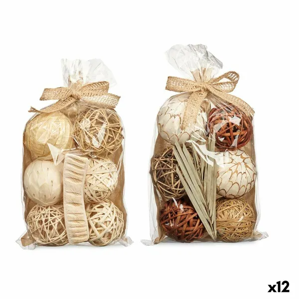 Набор декоративных шаров Gift Decor Белый Коричневый 22 x 40 x 9 cm (12 штук)