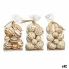 Dekoratīvo bumbu komplekts Gift Decor Balts Brūns 14 x 31 x 10 cm (12 gb.)