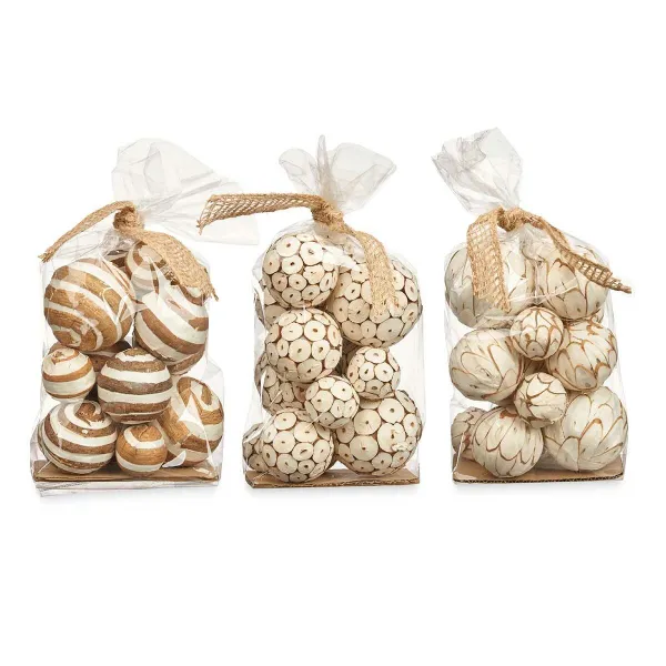 Dekoratyvinių rutulių rinkinys Gift Decor Balta Ruda 14 x 31 x 10 cm (12 vnt.)
