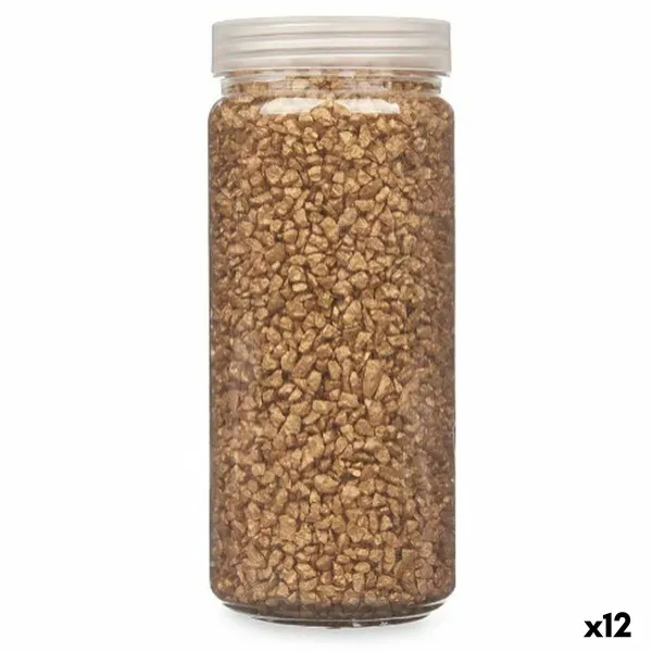 Decorative Stones Gift Decor Golden 2 - 5 mm 700 g 6,5 x 15,5 x 6,5 cm 6,2 x 15,3 x 6,2 cm 6,5 x 15,8 x 6,5 cm (12 Units)