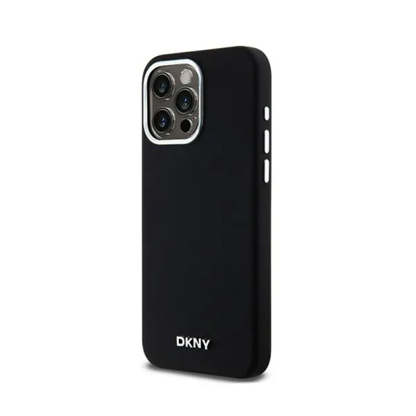 DKNY Liquid Silicone Small Metal Logo MagSafe - Case for iPhone 15 Pro Max (black)