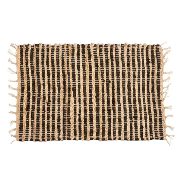 Kilimas Gift Decor Juoda Natūralus Dryžiai 60 x 1 x 90 cm (12 vnt.)