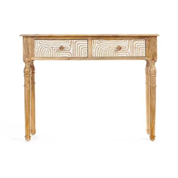 Мебель для прихожей с 2 ящиками Gift Decor Белый Коричневый 98 x 77 x 42 cm Изгиб