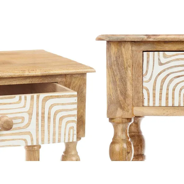 Мебель для прихожей с 2 ящиками Gift Decor Белый Коричневый 98 x 77 x 42 cm Изгиб