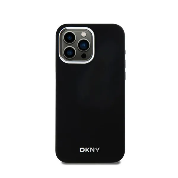 DKNY Liquid Silicone Small Metal Logo MagSafe - Case for iPhone 15 Pro Max (black)