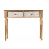 Hall Table with 2 Drawers Gift Decor White Brown 98 x 77 x 42 cm Stripes