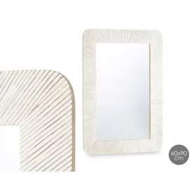 Sieninis veidrodis Gift Decor Balta Ruda Dryžiai 90 x 60 x 2 cm Stačiakampis