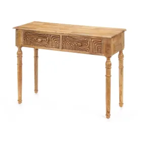 Vestibila galds ar 2 atvilktnēm Gift Decor Brūns 98 x 77 x 42 cm Līkne
