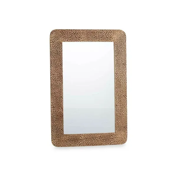 Настенное зеркало Gift Decor Коричневый Листья 90 x 60 x 2 cm Прямоугольный
