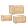Set of Chests Gift Decor Natural Paolownia wood 43 x 25 x 23 cm 50 x 32 x 28 cm 57 x 33 x 39 cm 3 Pieces
