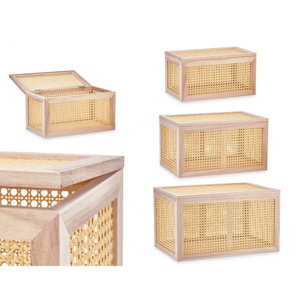 Ceļojumu bagāžas komplekts Gift Decor Dabisks Paulovnijas koks 43 x 25 x 23 cm 50 x 32 x 28 cm 57 x 33 x 39 cm 3 Daudzums