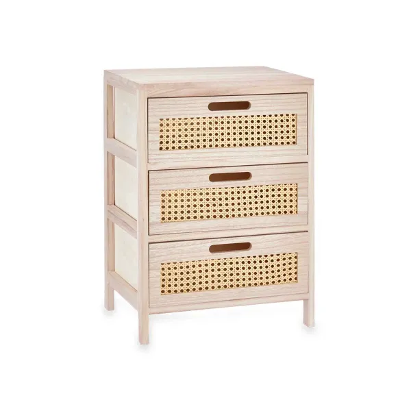 Lipasto Gift Decor Rattan Luonnollinen 40 x 58 x 29 cm 3 laatikkoa