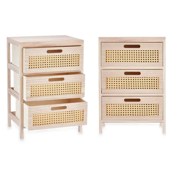 Тумба с ящиками Gift Decor Rattan Натуральный 40 x 58 x 29 cm 3 ящика
