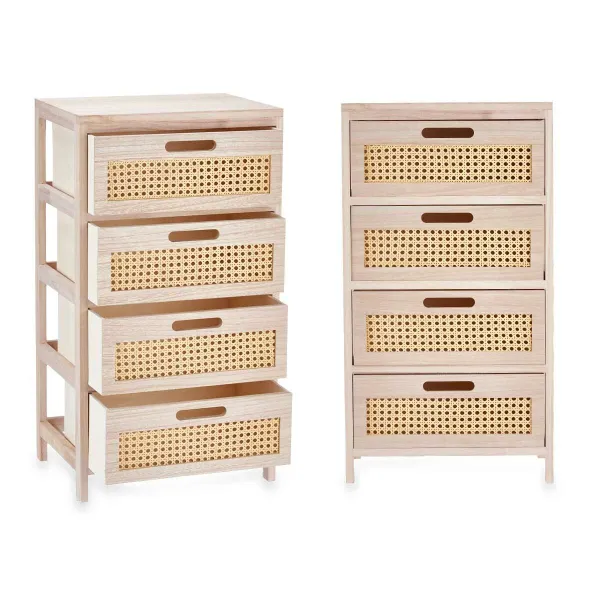 Komoda Gift Decor Rattan Natūralus 40 x 73 x 29 cm 40 x 70 x 29 cm 4 stalčiai