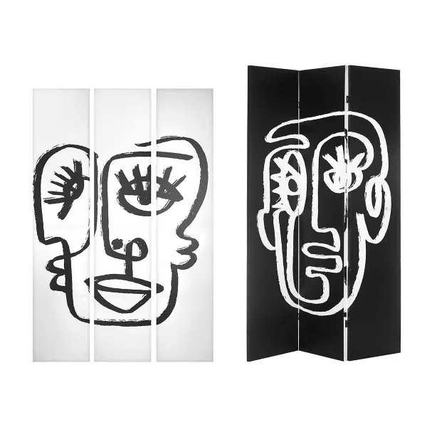 Aizslietnis Gift Decor Balts Melns Canvas 122 x 2,5 x 180 cm 40 x 180 x 7 cm Seja