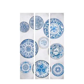 Ширма Gift Decor Синий Белый Полотно 122 x 2,5 x 180 cm 40 x 180 x 7 cm Тарелка
