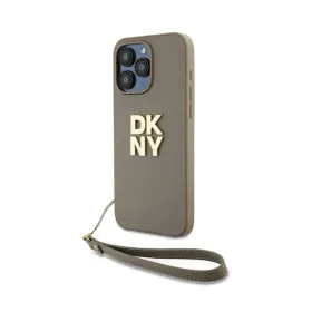 DKNY Wrist Strap Stock Logo - Case for iPhone 15 Pro (Beige)