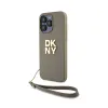DKNY Wrist Strap Stock Logo - Case for iPhone 15 Pro (Beige)